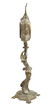 FRENCH ART NOUVEAU CAST METAL SHELF CLOCK - 5