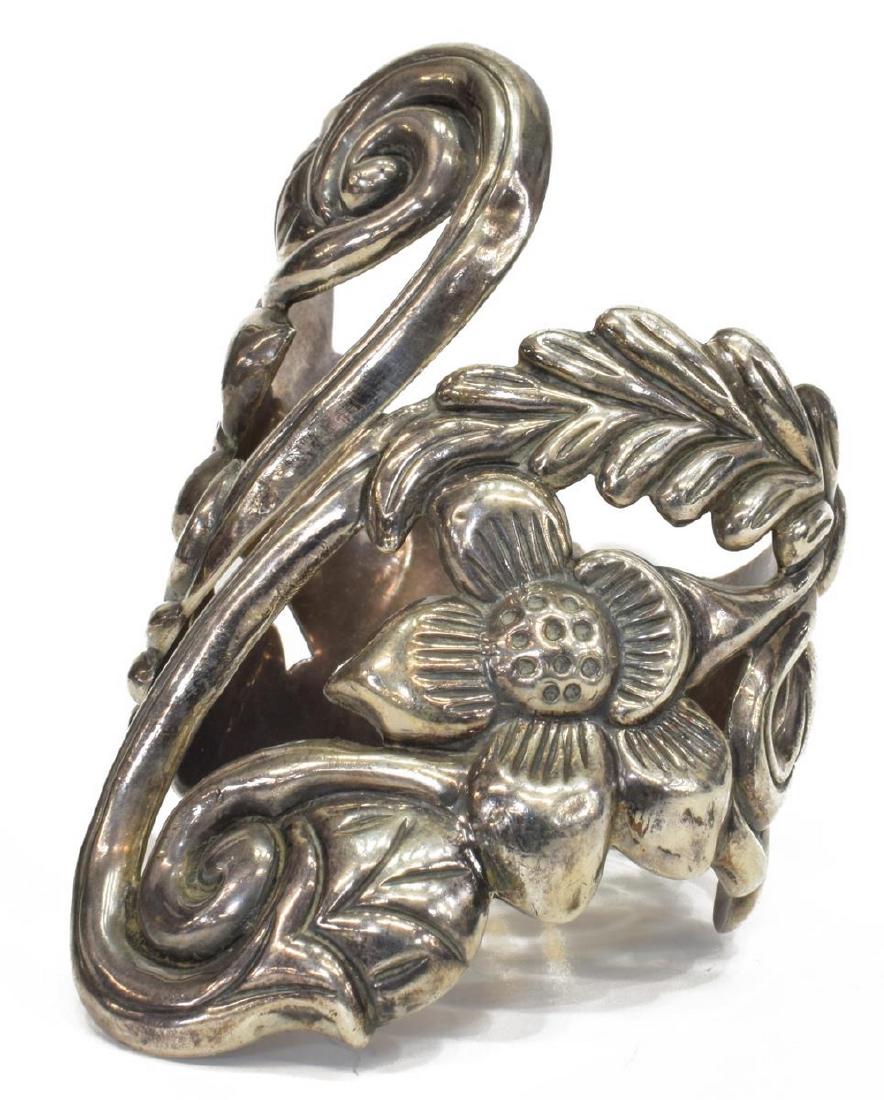 TAXCO MEXICO MPO STERLING HINGED CLAMPER BRACELET (1 of 5)