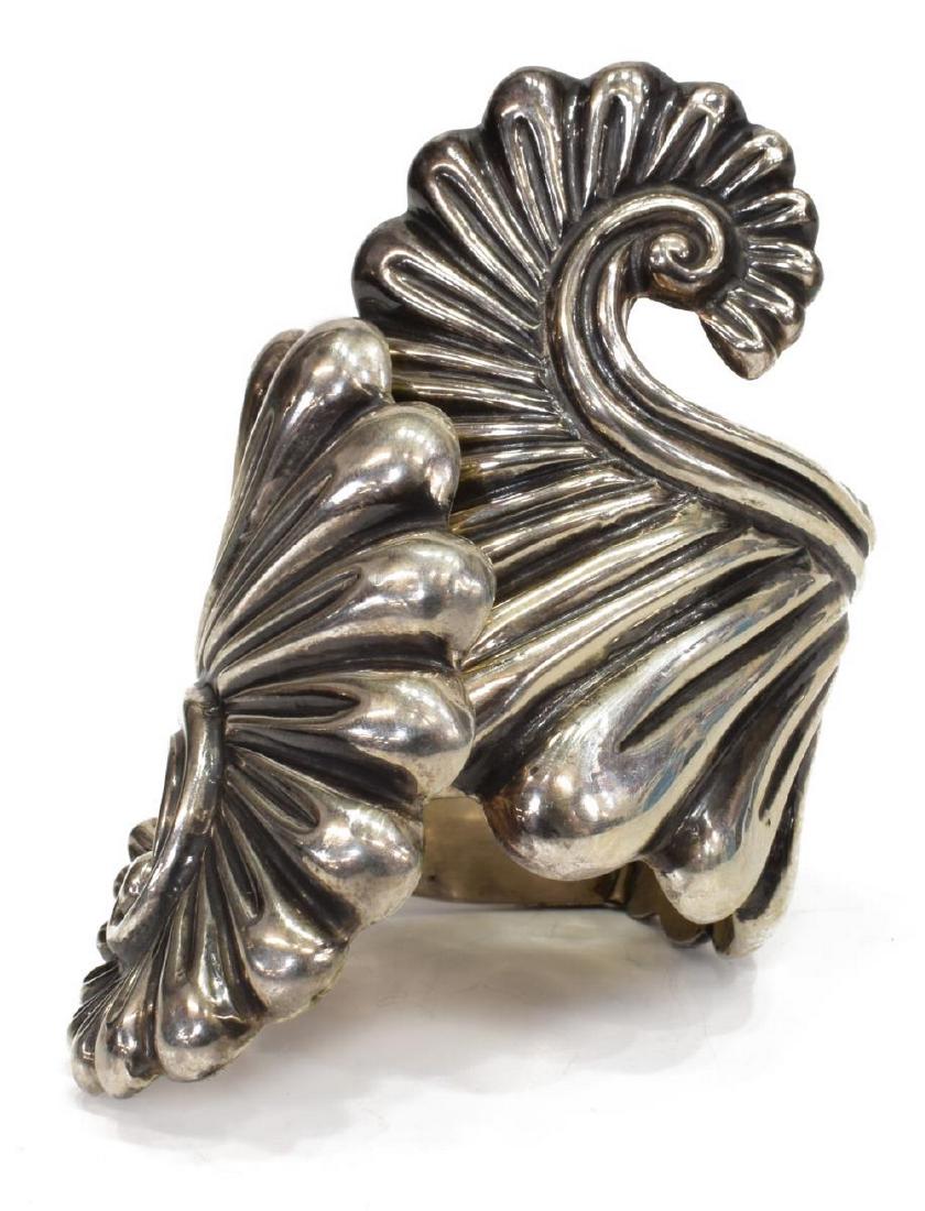 TAXCO MEXICO STERLING HINGED CLAMPER BRACELET (1 of 5)