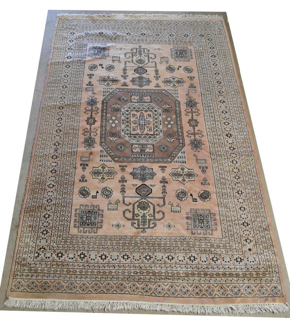 HAND-TIED PAKISTANI WOOL RUG, 9'10" X 6'5" (1 of 4)