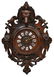 BLACK FOREST HEAVILY CARVED WALNUT WALL CLOCK