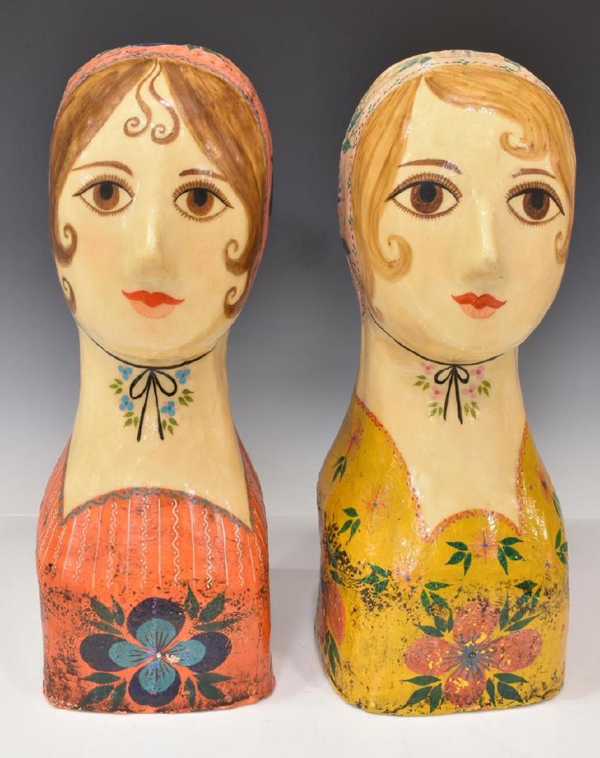 (2) PAINTED PAPIER-MACHE HEADS, GEMMA TACCOGNA (1 of 7)