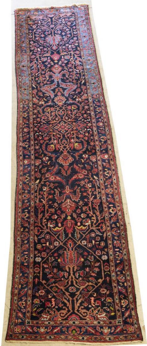 HAND-TIED WOOL FLOOR RUNNER, 13'2" X 3'2" (1 of 3)