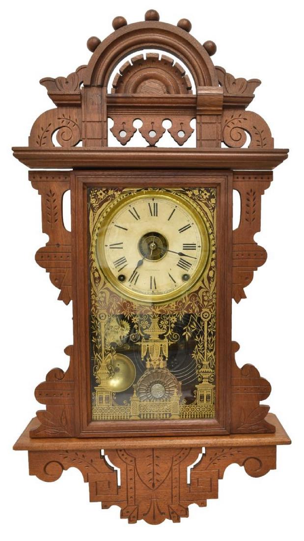 SETH THOMAS VICTORIAN 'ECLIPSE' HANGING CLOCK (1 of 4)