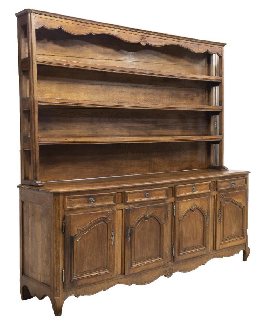 FRENCH LOUIS XV STYLE OAK VAISSELIER, 19TH C. (1 of 4)