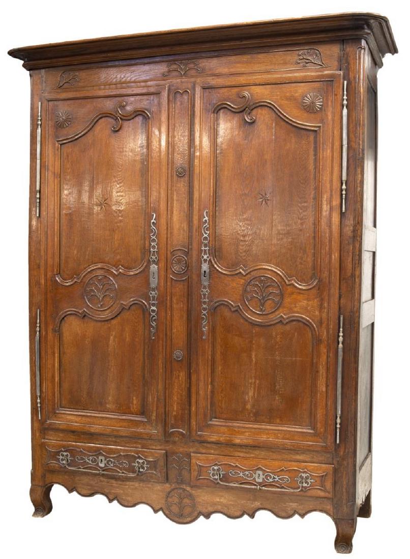 FRENCH PROVINCIAL LOUIS XV STYLE ARMOIRE, 84.5"H (1 of 5)