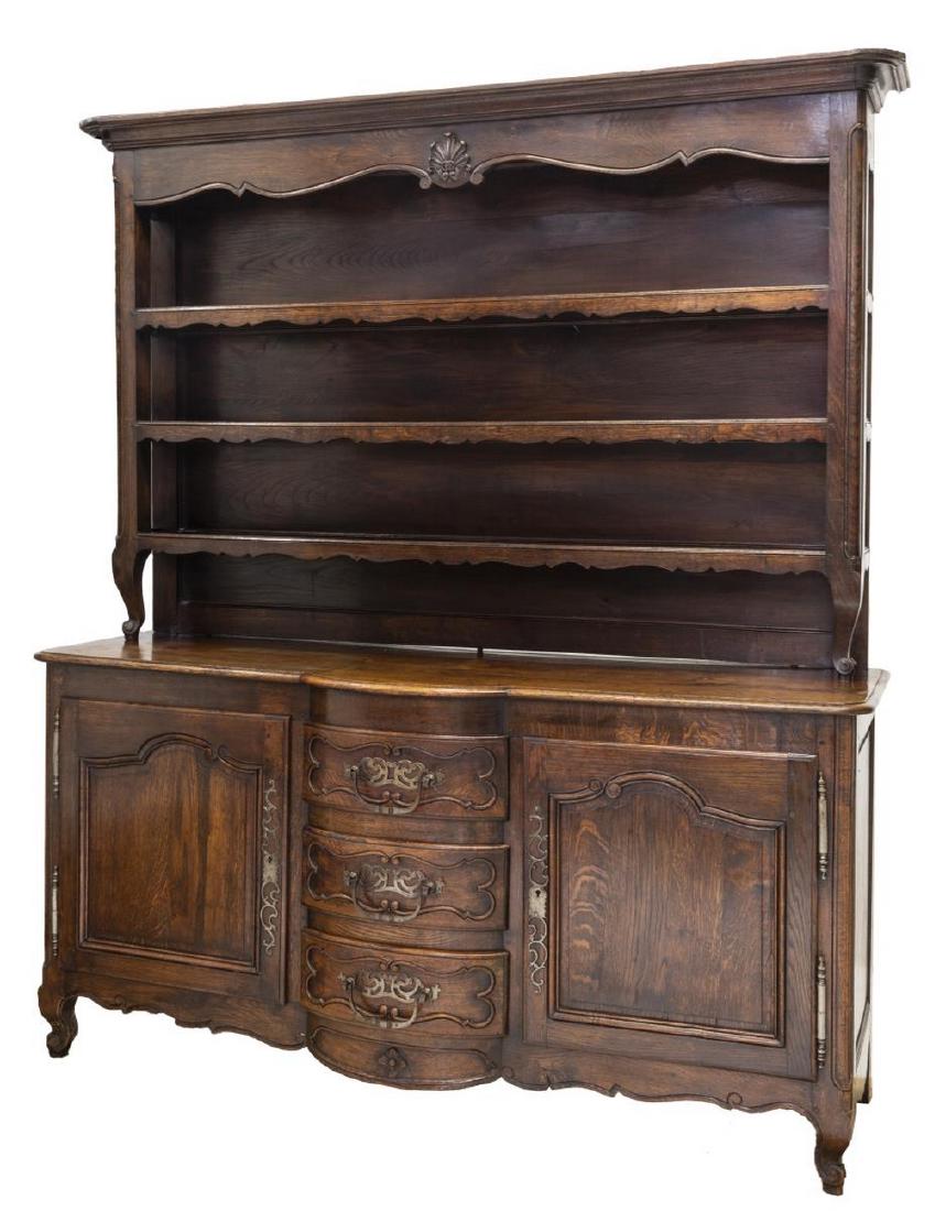 FRENCH LOUIS XV STYLE OAK VAISSELIER (1 of 5)