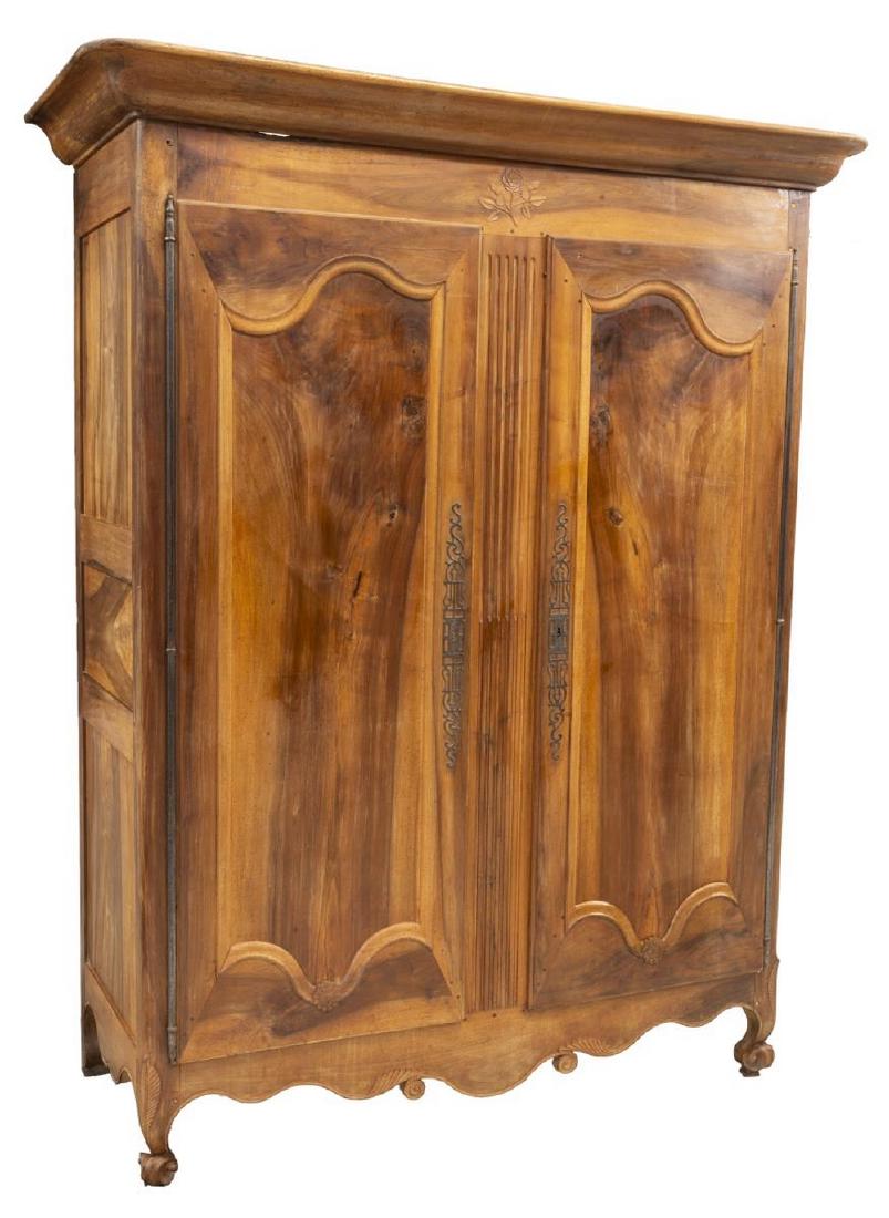 FRENCH LOUIS XV STYLE WALNUT ARMOIRE, 90"H (1 of 4)