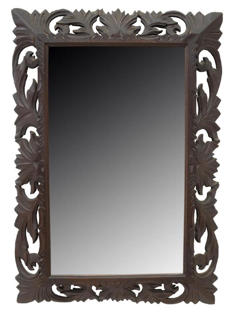 CONTINENTAL CARVED FOLIATE FRAME BEVELED MIRROR (1 of 3)