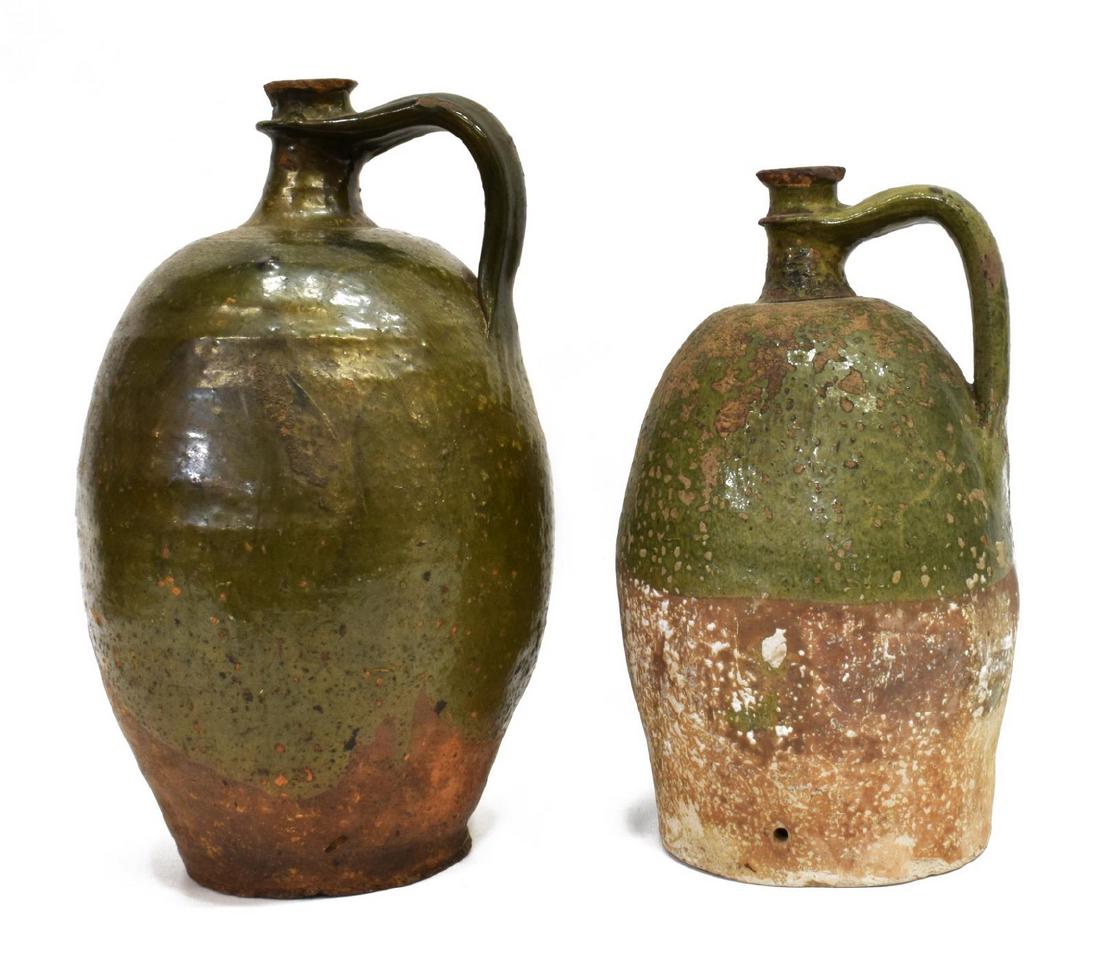 (2) FRENCH EARTHENWARE POTTERY JUGS (1 of 3)