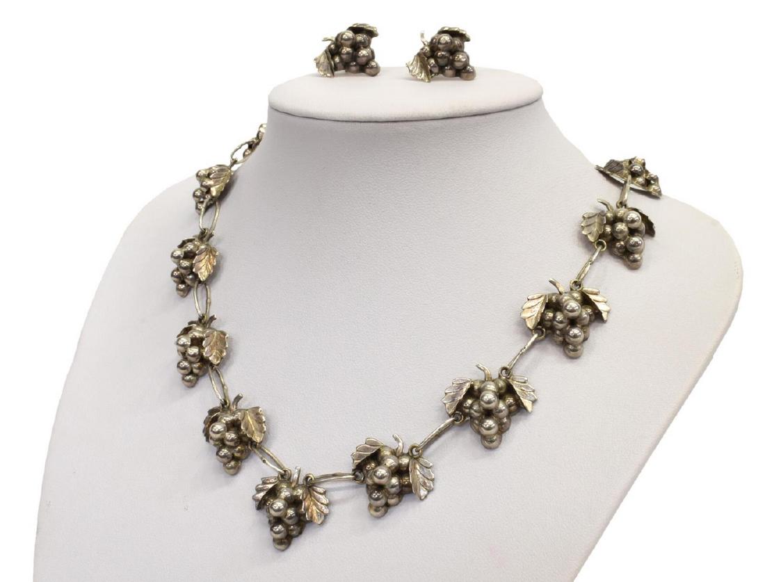 (3) MEXICO 925 GRAPE CLUSTER NECKLACE, EARRINGS (1 of 9)