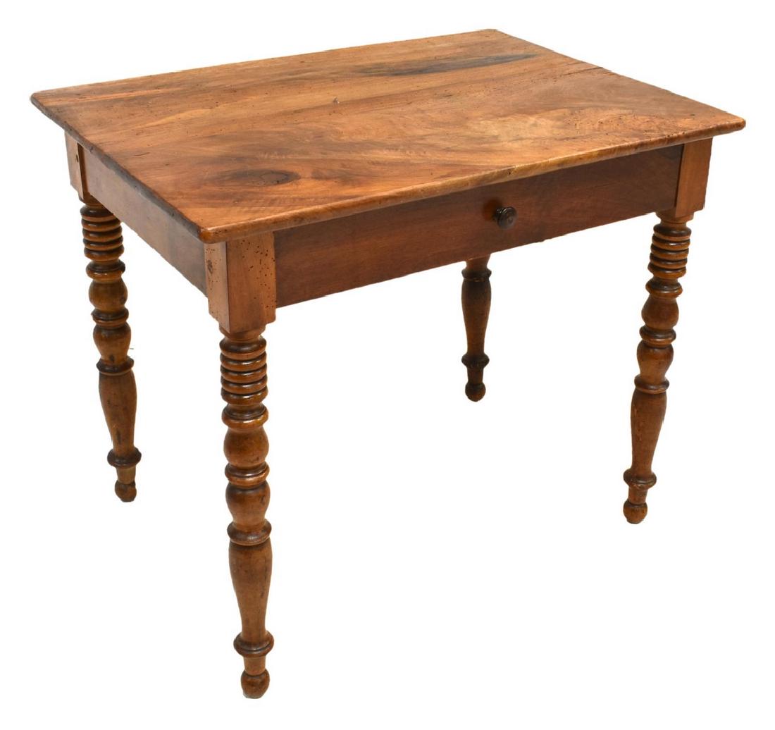 FRENCH WALNUT WORK TABLE WRITING DESK, 19TH C. (1 of 6)