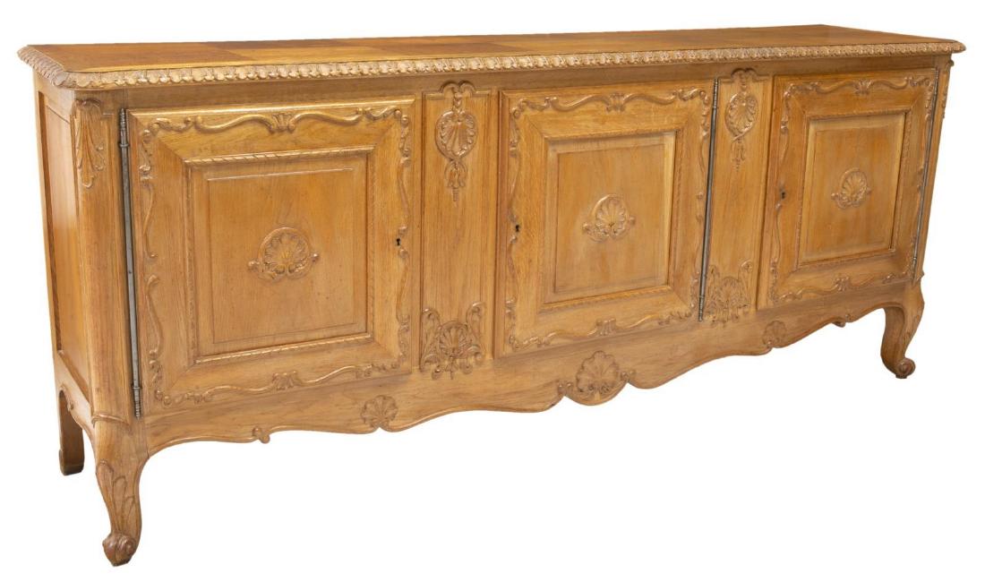 FRENCH LOUIS XV STYLE CARVED OAK SIDEBOARD SERVER (1 of 6)
