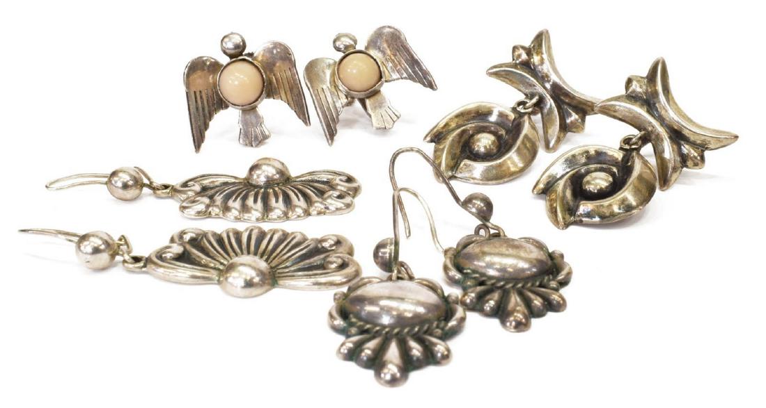 LOT) TAXCO MEXICO SILVER EARRINGS, LOS CASTILLO(ATTRIB) (1 of 9)