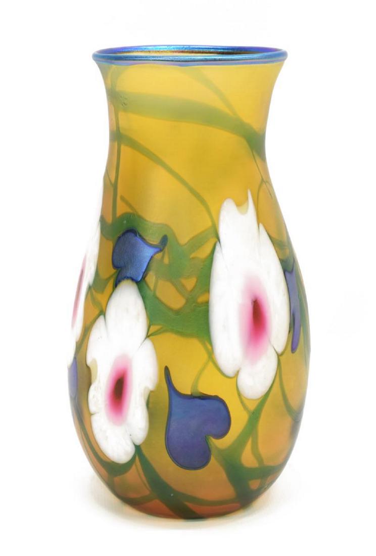 CHARLES LOTTON (B.1935) MULTI FLORA ART GLASS VASE (1 of 5)