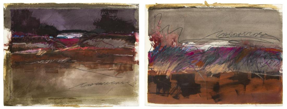 (2) CARROLL CASE (LA) MIXED MEDIA PAINTINGS (1 of 5)