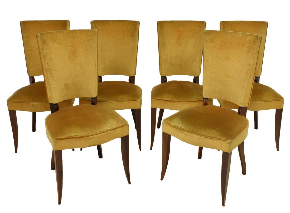 (6) FRENCH ART DECO UPHOLSTERED DINING CHAIRS (1 of 2)