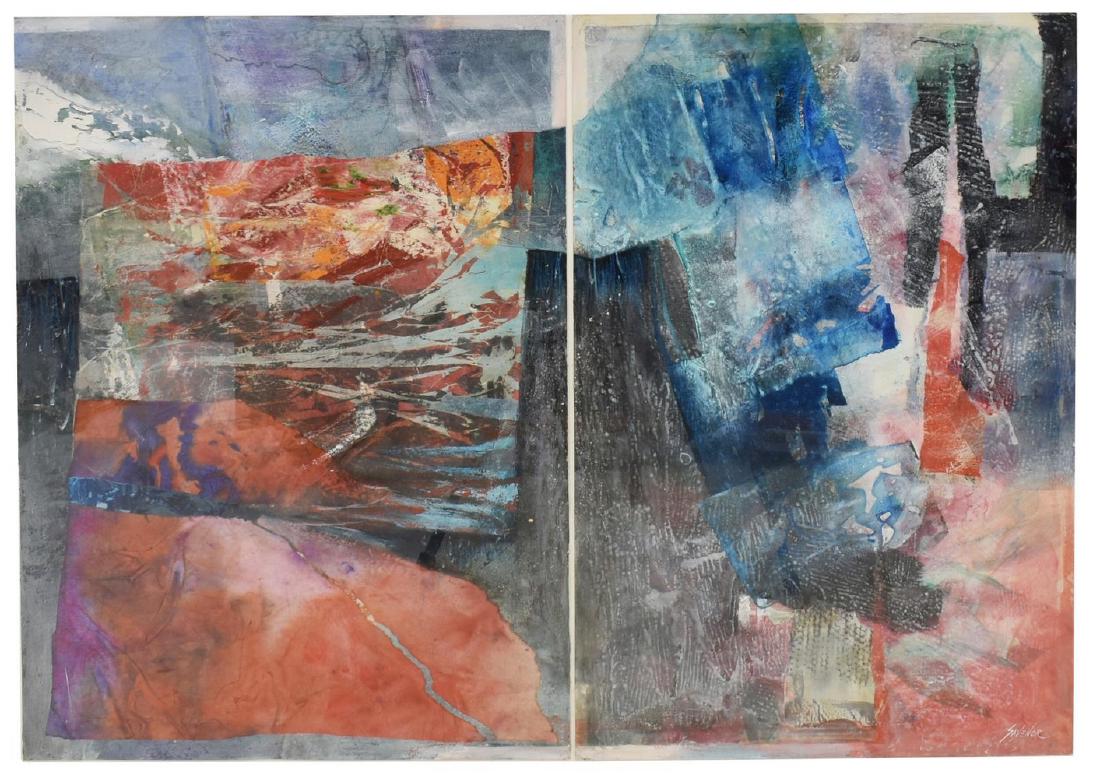 BETTY CARMELL SAVENOR (B.1927) ABSTRACT DIPTYCH (1 of 5)