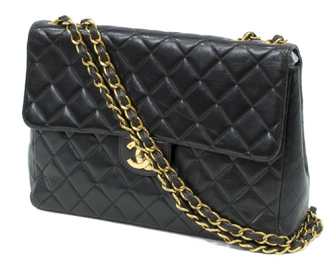 CHANEL CLASSIC JUMBO FLAP BAG BLK QUILTED LEATHER (1 of 6)