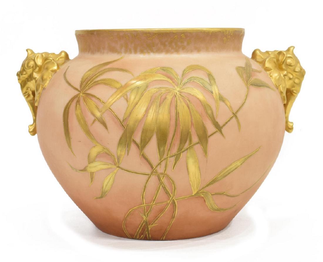 FRENCH LIMOGES GILT ELEPHANT HEAD JARDINIERE (1 of 5)