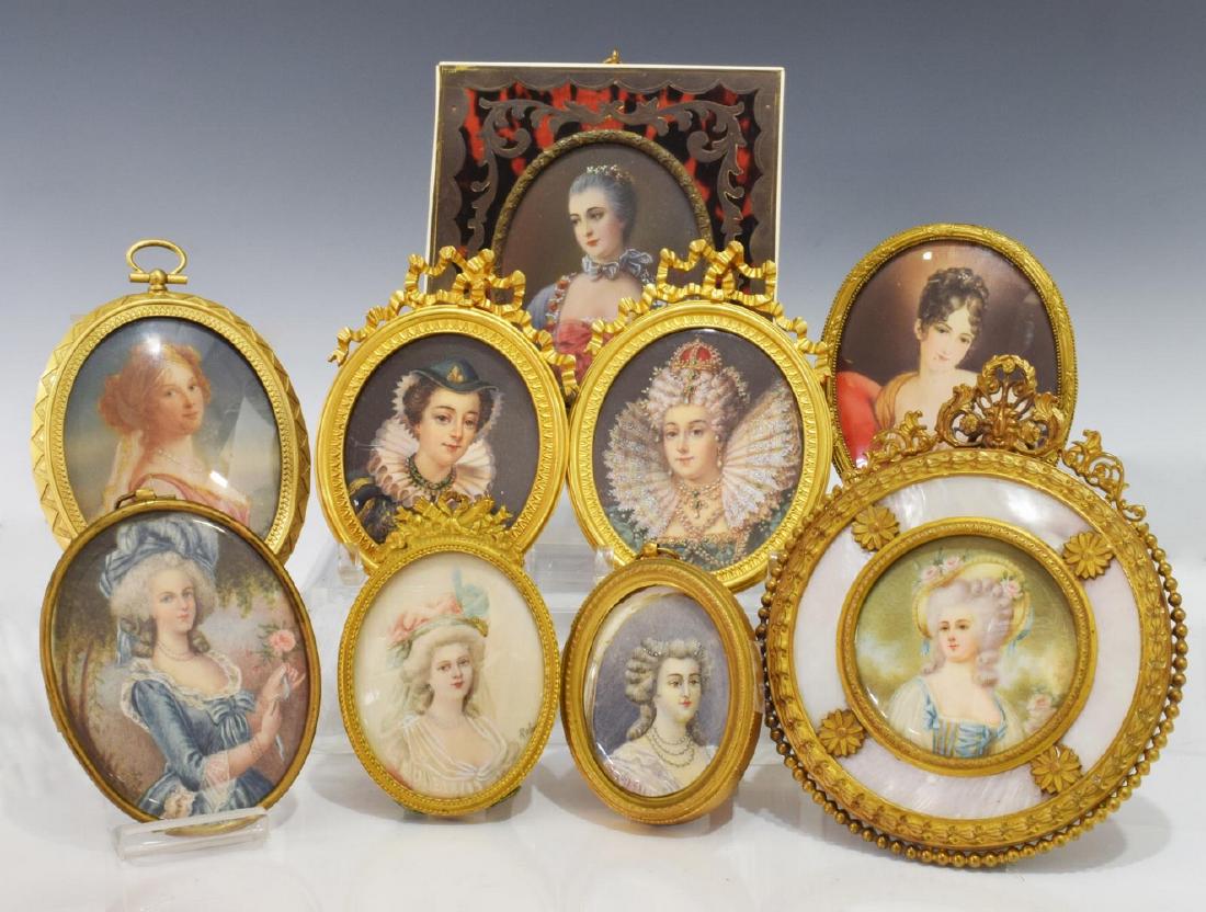 (9) GROUP OF FRAMED PORTRAIT MINIATURES (1 of 7)