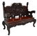 JAPANESE DRAGON & OWL CARVED HARDWOOD SOFA