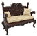 JAPANESE DRAGON & OWL CARVED HARDWOOD SOFA - 2