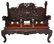 JAPANESE DRAGON & OWL CARVED HARDWOOD SOFA - 3