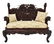 JAPANESE DRAGON & OWL CARVED HARDWOOD SOFA - 4