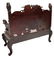 JAPANESE DRAGON & OWL CARVED HARDWOOD SOFA - 9