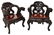 (2) JAPANESE DRAGON CARVED HARDWOOD ARMCHAIRS - 2