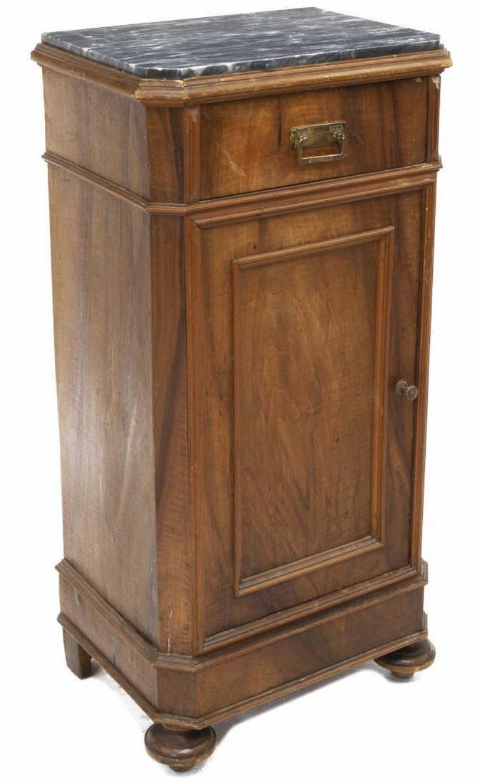FRENCH LOUIS PHILIPPE WALNUT BEDSIDE CABINET (1 of 5)