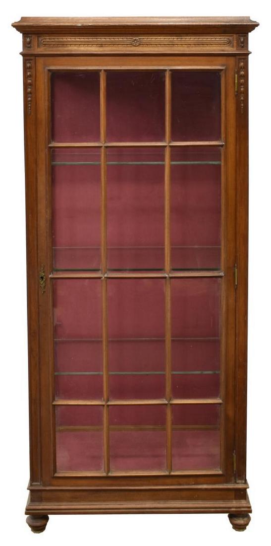 FRENCH LOUIS XVI STYLE WALNUT BOOKCASE / VITRINE (1 of 3)