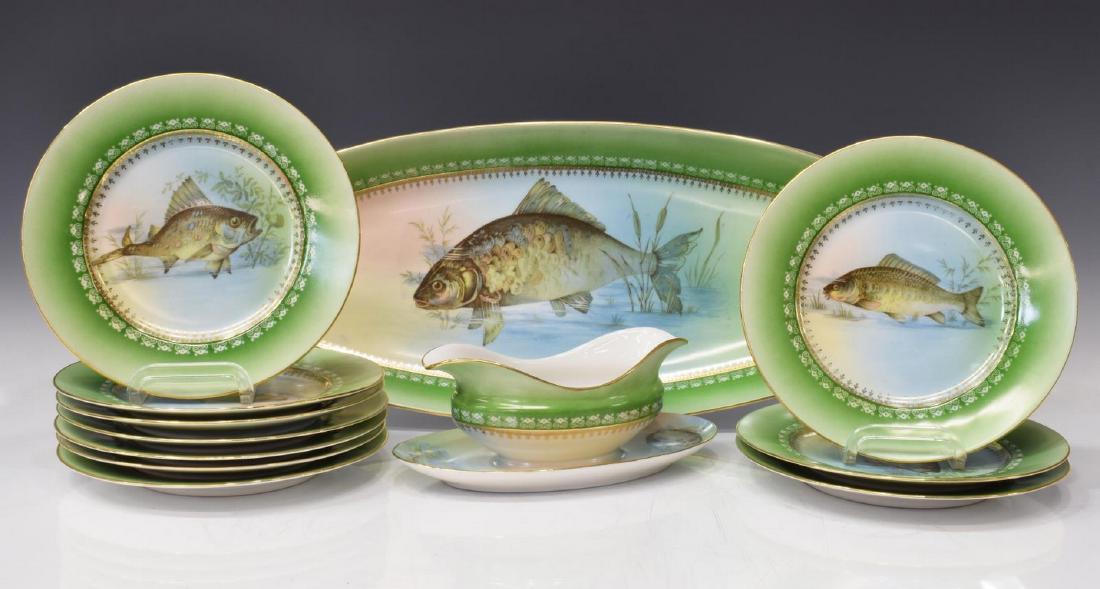 (12) EPIAG CZECHOSLOVAKIAN PORCELAIN FISH SERVICE (1 of 6)