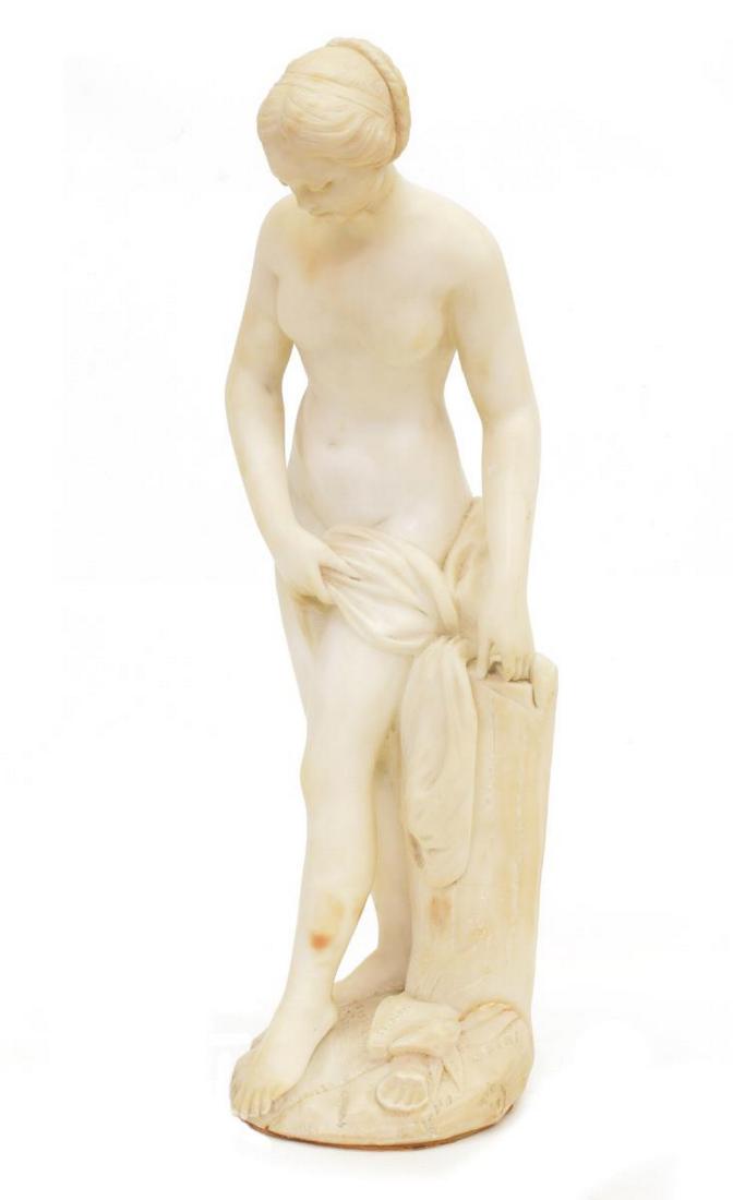 FRENCH ALABASTER 'LA BAIGNEUSE' AFTER FALCONET (1 of 5)