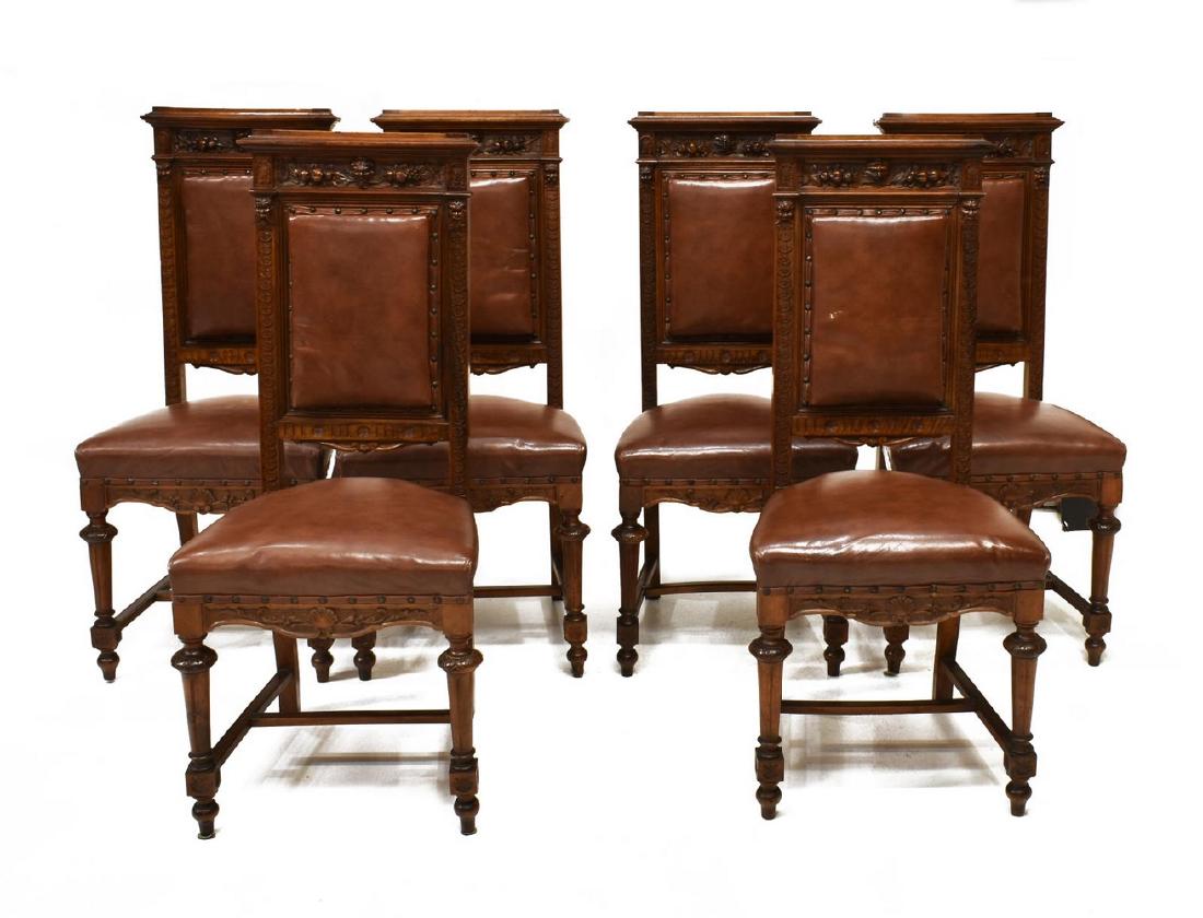 (6) ITALIAN RENAISSANCE REVIVAL CARVED SIDE CHAIRS (1 of 3)