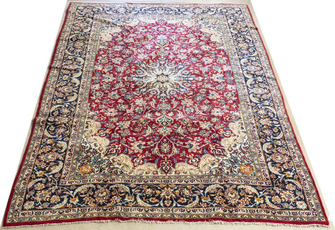 HAND-TIED PERSIAN KASHMIR RUG, 12'9" X 9'6" (1 of 3)