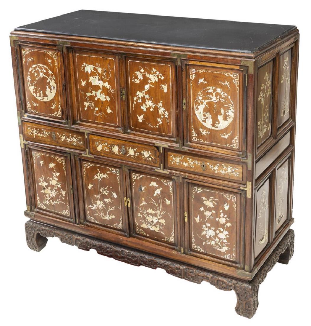 CHINESE MOTHER-OF-PEARL INLAID CABINET (1 of 9)