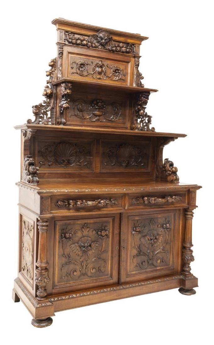 FINE ITALIAN RENAISSANCE REVIVAL CARVED SIDEBOARD (1 of 9)