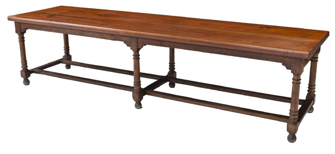 FRENCH OAK FARMHOUSE HARVEST TABLE, 118"L (1 of 4)