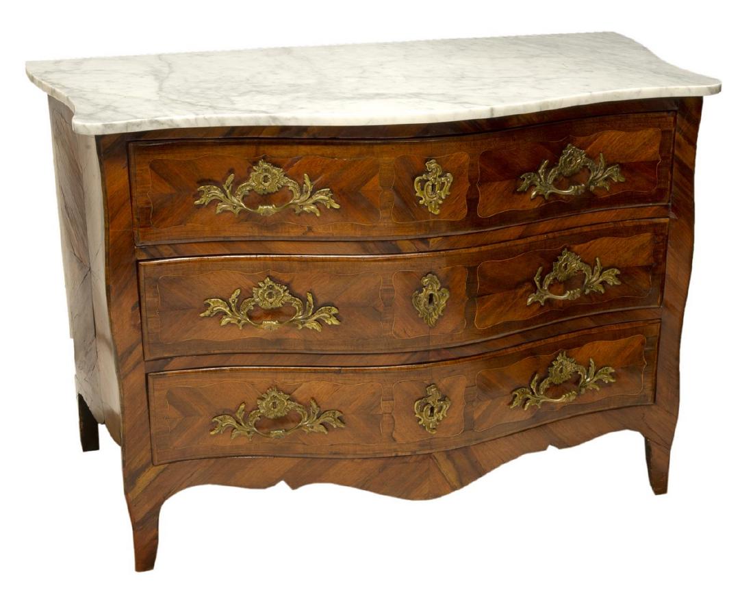 FRENCH LOUIS XV PERIOD MARBLE-TOP COMMODE, 18TH C. (1 of 5)
