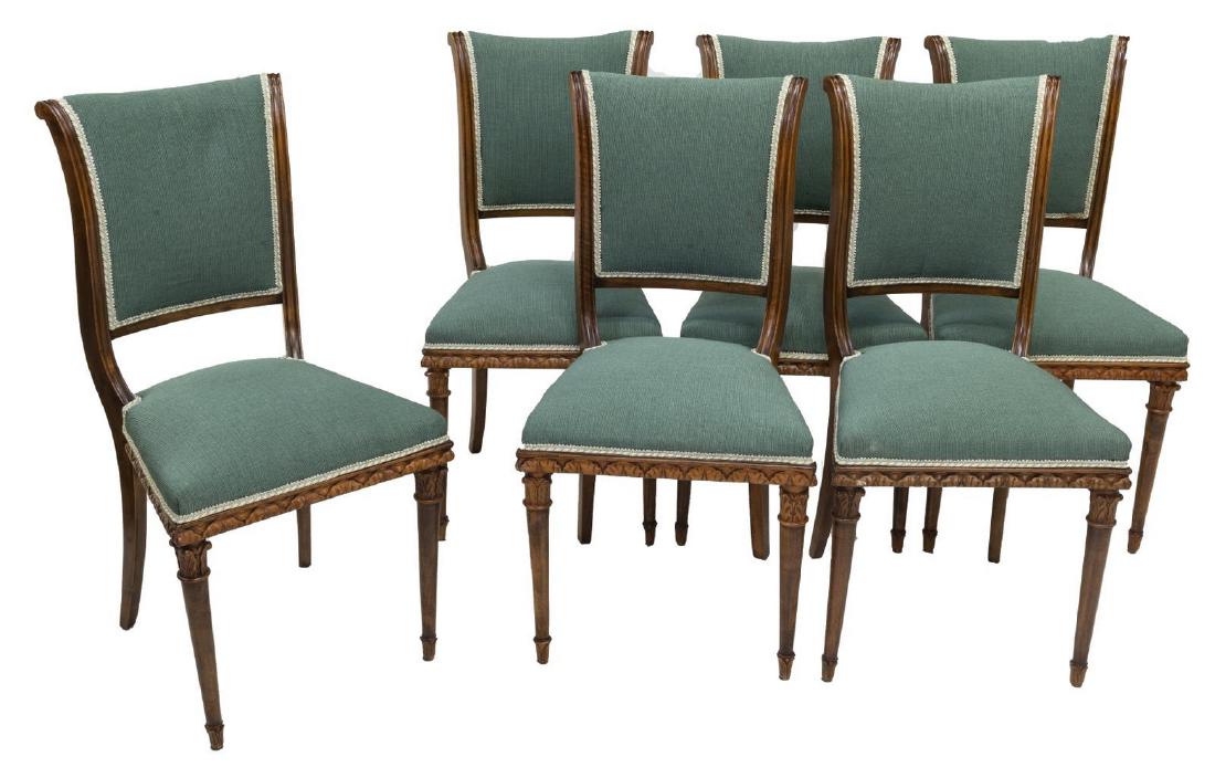 (6) ITALIAN EMPIRE STYLE WALNUT DINING CHAIRS (1 of 2)
