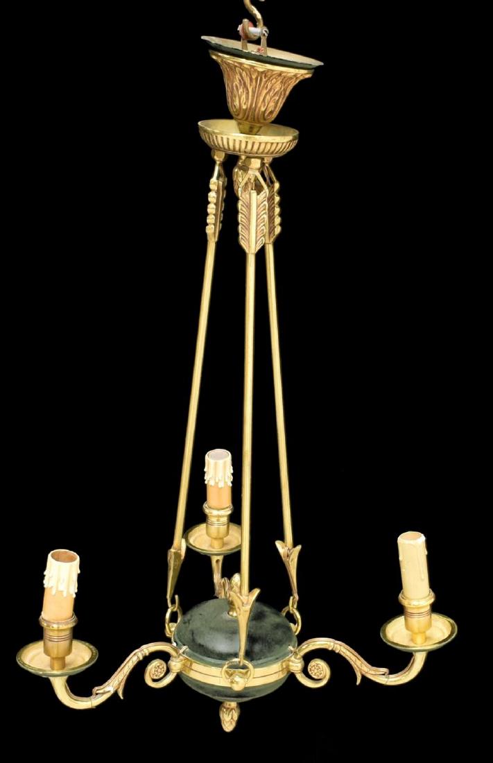 FRENCH EMPIRE STYLE THREE-LIGHT CHANDELIER (1 of 2)