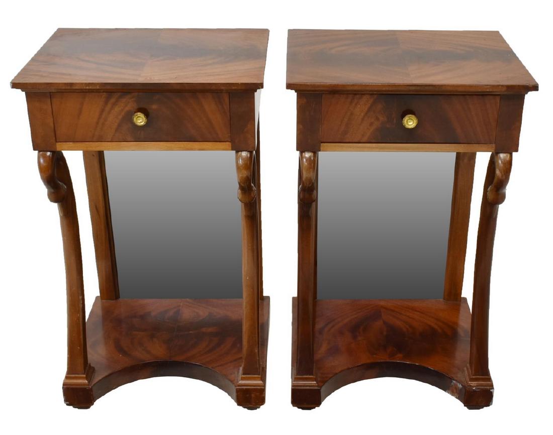 (PR) FRENCH EMPIRE STYLE MAHOGANY NIGHTSTANDS (1 of 5)