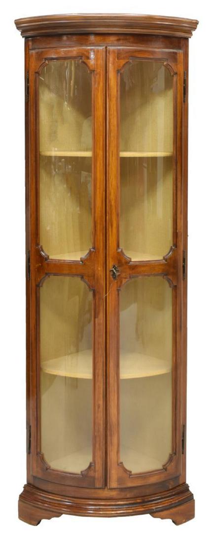 ITALIAN GLAZED DOOR BOW FRONT CORNER CABINET (1 of 4)