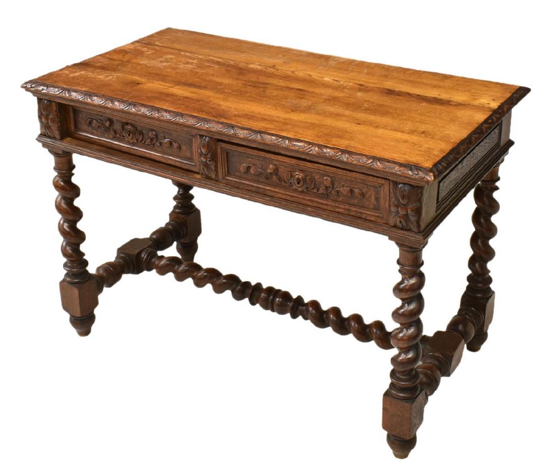 FRENCH HENRI II STYLE OAK WRITING DESK (1 of 5)