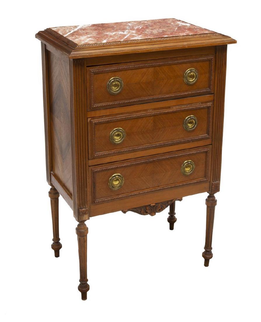 FRENCH LOUIS XVI STYLE MARBLE-TOP NIGHTSTAND (1 of 5)