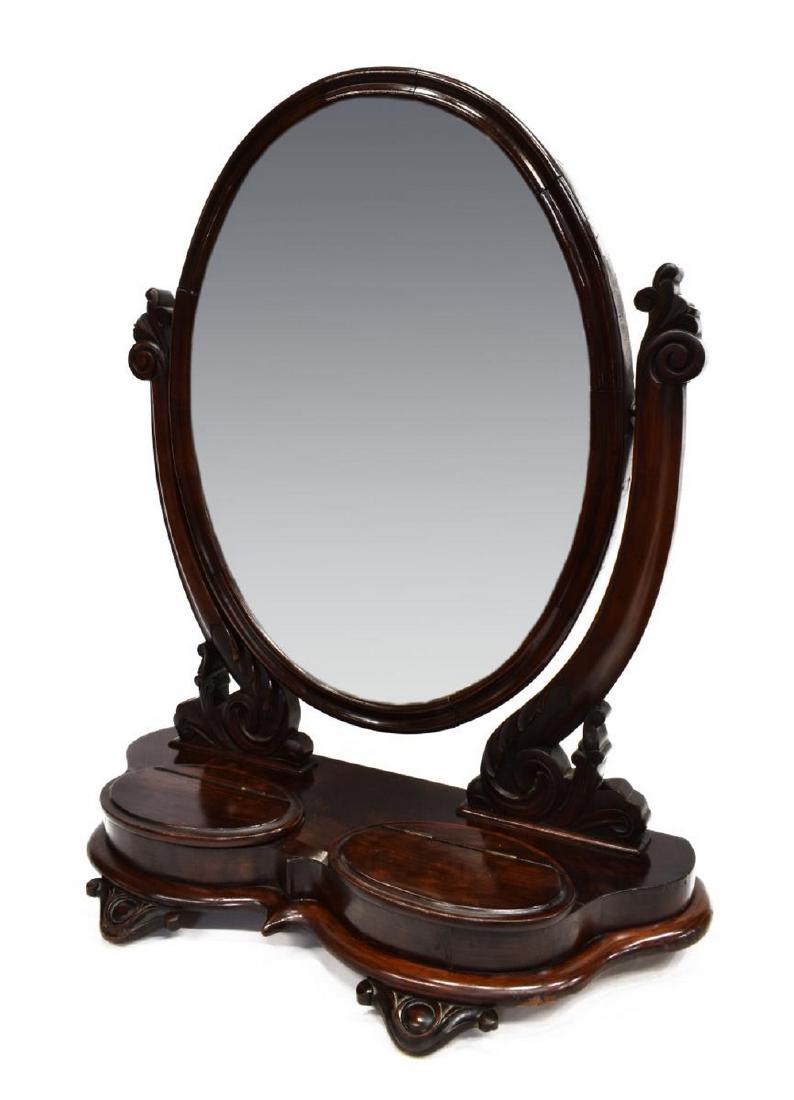 VICTORIAN MAHOGANY SHAVING DRESSER MIRROR (1 of 5)