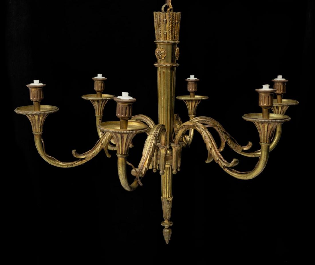 FRENCH LOUIS XVI STYLE GILT SIX-LIGHT CHANDELIER (1 of 1)
