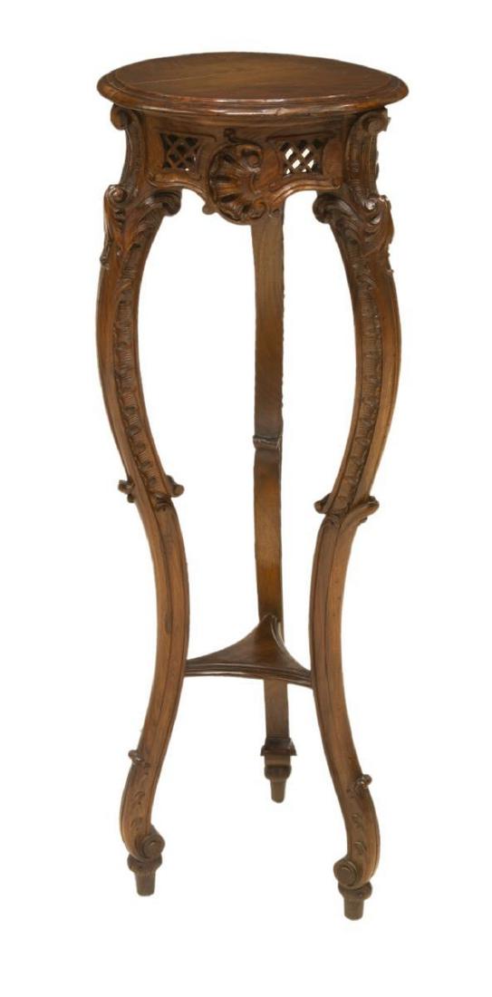 ITALIAN ROCAILLE CARVED WALNUT PEDESTAL PLANTSTAND (1 of 3)